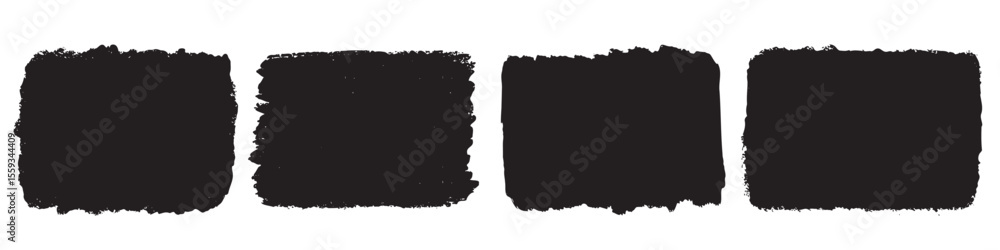 Obraz premium Set of grunge rectangular textures. Torn Paper Frames, shapes of ripped papers silhouettes isolated on white background.
