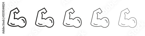Arm icon in trendy filled solid style in black and white colors