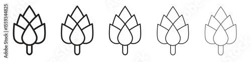 Artichoke icon in trendy filled solid style in black and white colors