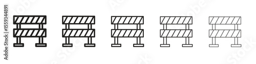 Barrier icon in trendy filled solid style in black and white colors