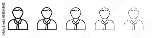Businessman icon in trendy filled solid style in black and white colors