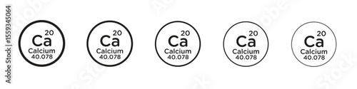 Calcium icon in trendy filled solid style in black and white colors