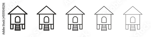 Chicken coop icon in trendy filled solid style in black and white colors