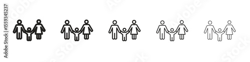 Child custody icon in trendy filled solid style in black and white colors