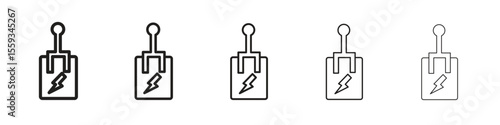 Circuit Breaker icon in trendy filled solid style in black and white colors