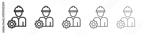 Civil Engineer icon in trendy filled solid style in black and white colors