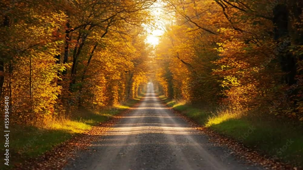 Serene autumn pathway through vibrant foliage Serene autumn pathway through vibrant foliage