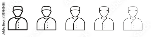 Concierge icon in trendy filled solid style in black and white colors