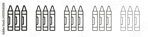 Crayon icon in trendy filled solid style in black and white colors