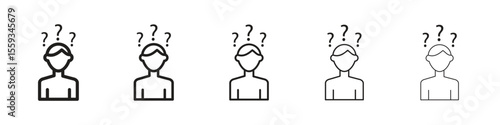 Curious human icon in trendy filled solid style in black and white colors