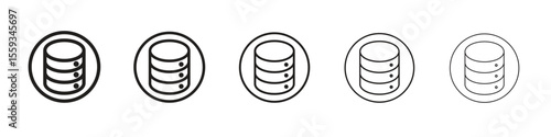 Cylinder database icon in trendy filled solid style in black and white colors