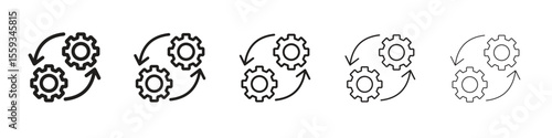 Devops icon in trendy filled solid style in black and white colors