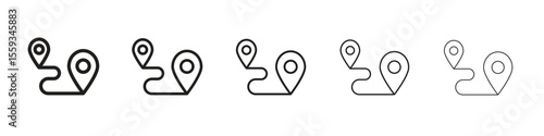 Distance icon in trendy filled solid style in black and white colors