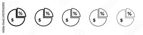 Dividend yield icon in trendy filled solid style in black and white colors
