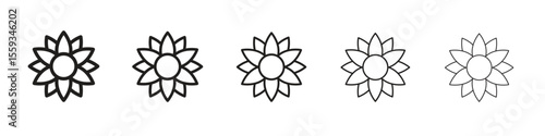 Gerbera icon in trendy filled solid style in black and white colors