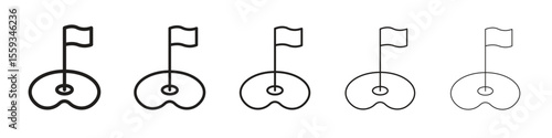 Golf yard icon in trendy filled solid style in black and white colors