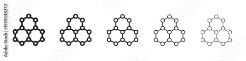 Graphene icon in trendy filled solid style in black and white colors