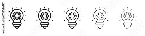 Implementation icon in trendy filled solid style in black and white colors