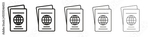 Immigration icon in trendy filled solid style in black and white colors