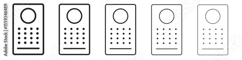 Intercom icon in trendy filled solid style in black and white colors