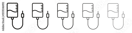 Intravenous icon in trendy filled solid style in black and white colors