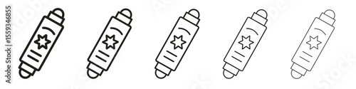 Mezuzah icon in trendy filled solid style in black and white colors
