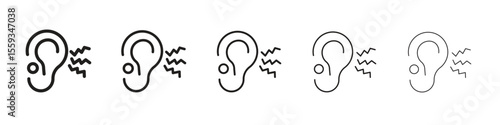 Otitis icon in trendy filled solid style in black and white colors