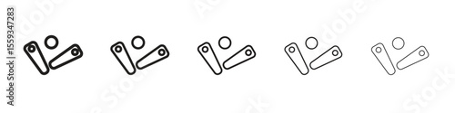 Pinball icon in trendy filled solid style in black and white colors