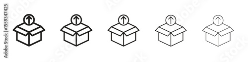 Product release icon in trendy filled solid style in black and white colors