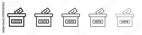 Referendum icon in trendy filled solid style in black and white colors