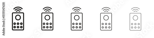 Remote control icon in trendy filled solid style in black and white colors