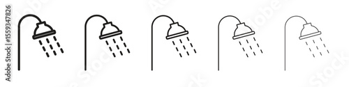 Shower Head icon in trendy filled solid style in black and white colors