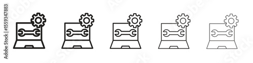 Software Engineering icon in trendy filled solid style in black and white colors