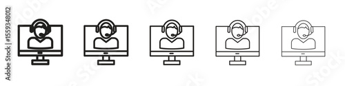 Tech support icon in trendy filled solid style in black and white colors