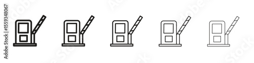 Toll road icon in trendy filled solid style in black and white colors