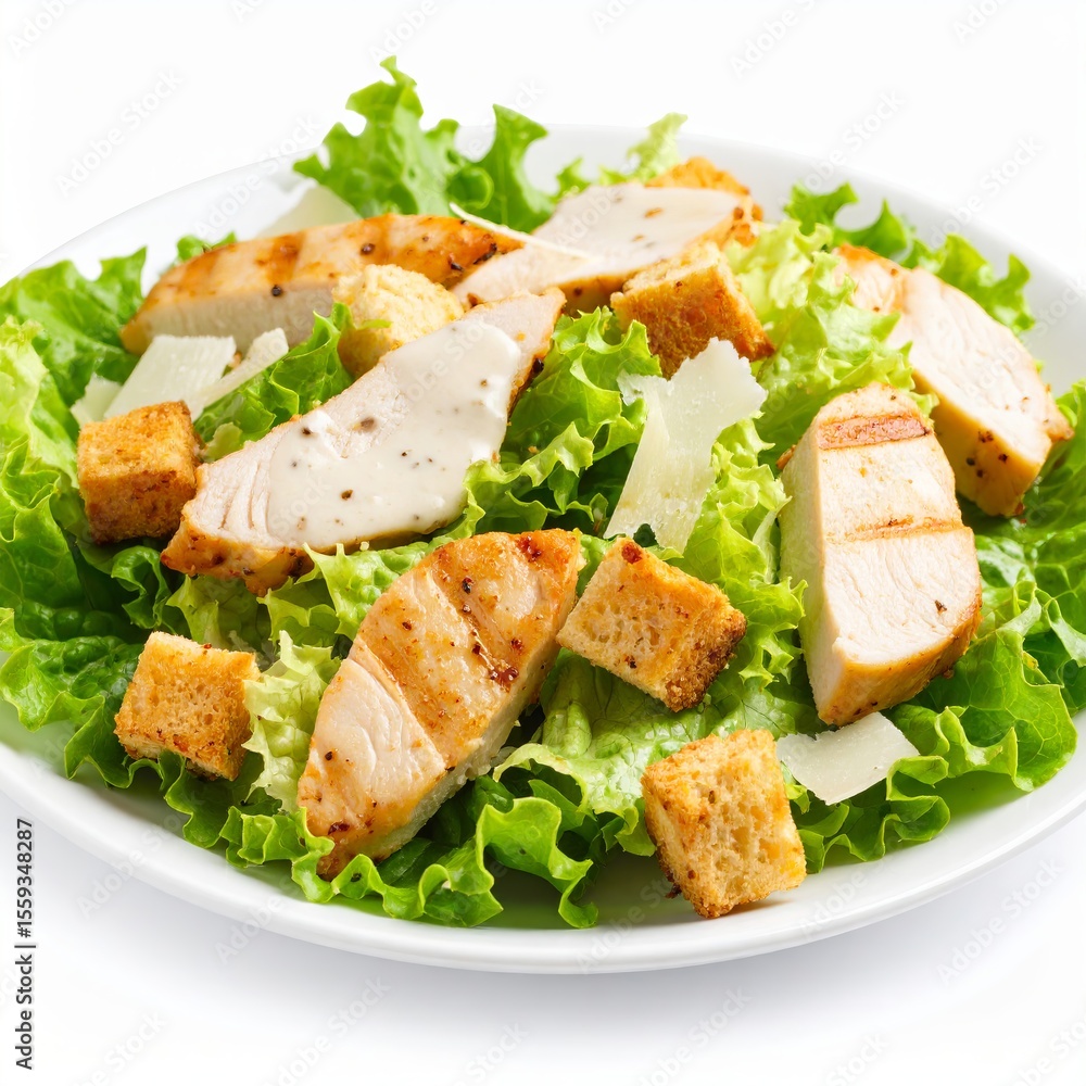 Delicious Grilled Chicken Caesar Salad With Crisp Romaine Lettuce And Seasoned Croutons Delicious Grilled Chicken Caesar Salad With Crisp Romaine Lettuce And Seasoned Croutons
