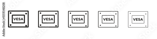 Vesa icon in trendy filled solid style in black and white colors