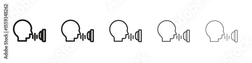 Voice control icon in trendy filled solid style in black and white colors