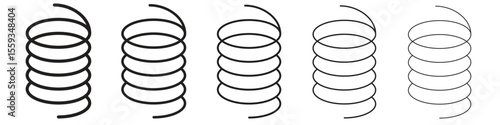 Wire coil icon in trendy filled solid style in black and white colors