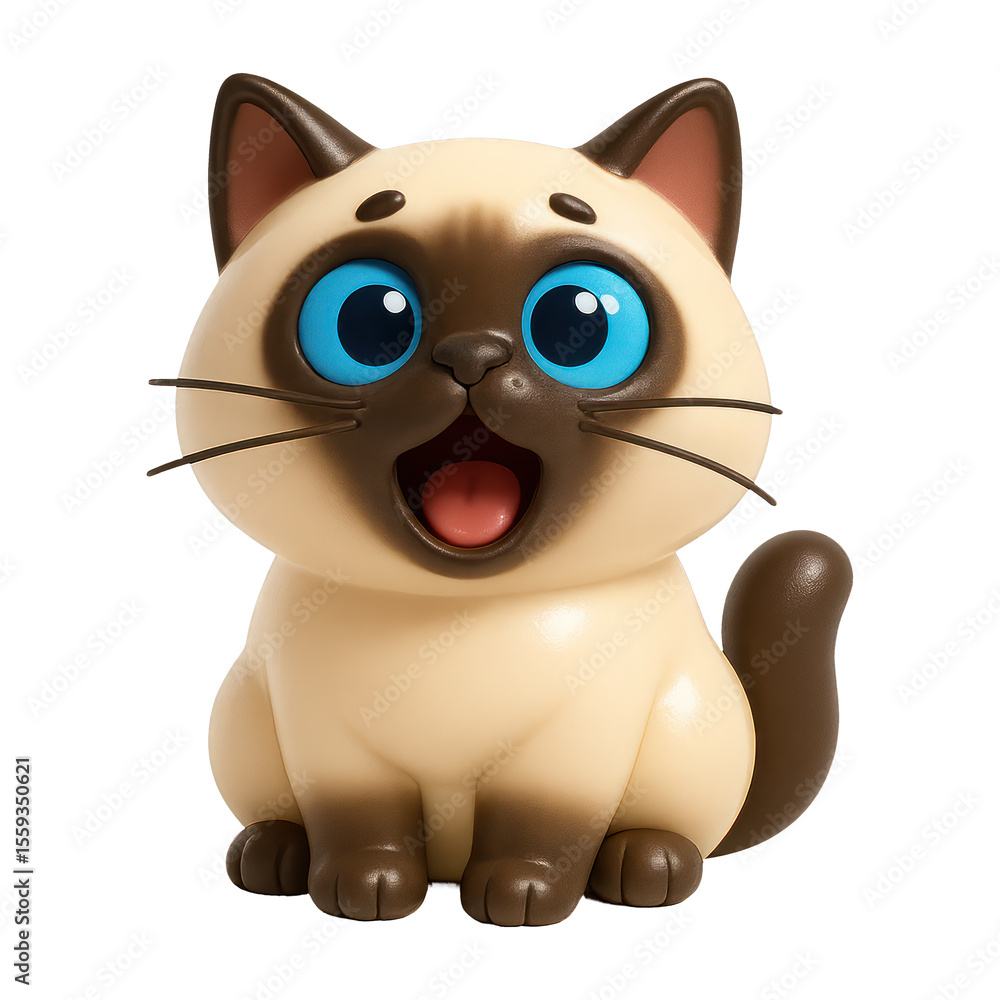 Naklejka premium PNG Cute cartoon cat figurine