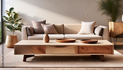 modern plywood coffee table stylish layered design furniture for living room decor