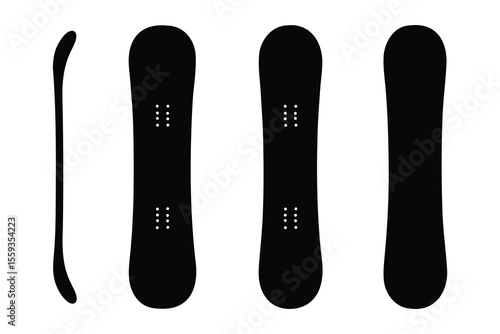 Snowboard Silhouettes A Collection of Snowboard Shapes and Styles for Design Projects