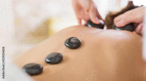 Relaxing Hot Stone Therapy Session at Spa Center