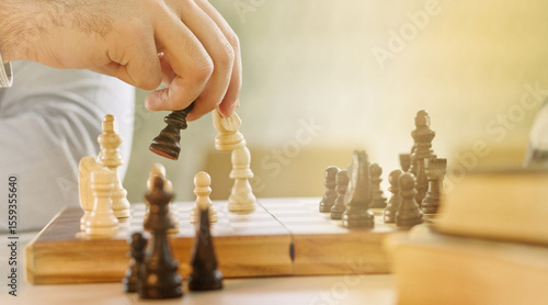 Playing Strategic Chess Game in Warm Sunlight Environment