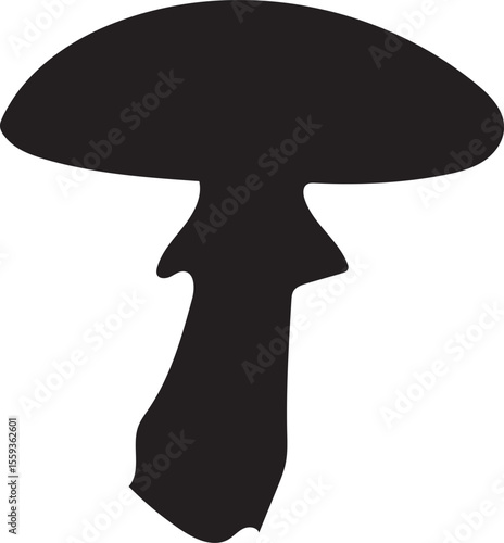 Traditional boletus mushroom silhouette style for rustic branding