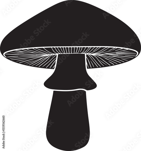 Wild boletus mushroom silhouette logo for nature graphics