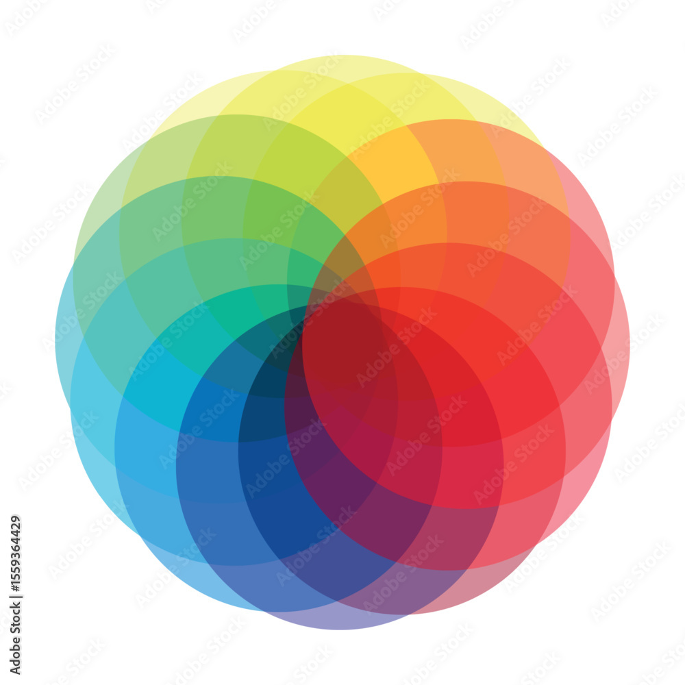 Fototapeta premium Circular palette of all colors of the rainbow on a white background - Vector illustration