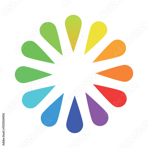 Circular palette of all colors of the rainbow on a white background - Vector illustration