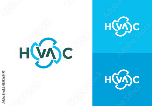 HVAC service logo design. fan and HVAC repair logo