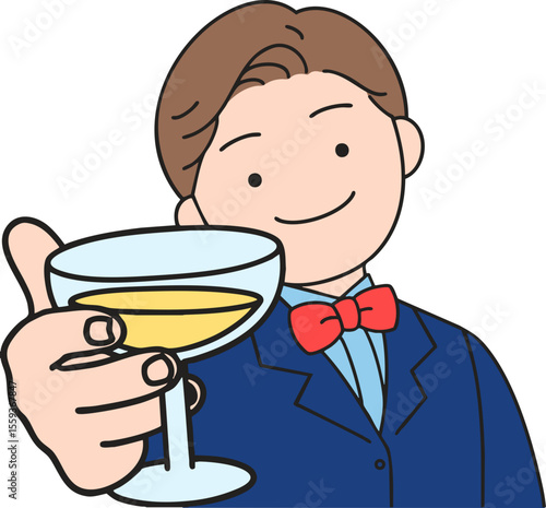 man with a cup of wine